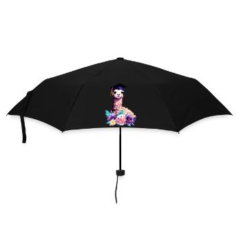 Bachelor Alpaca Studies Graduate School Leaving Certificate - Umbrella (small) - black - Front