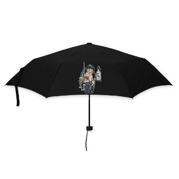 Angler // Oldschool // Illustration - Umbrella (small) - black - Front
