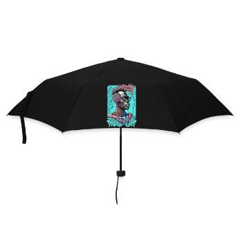 Ultra Cool and Futuristic Psychedelic Afro Man - Umbrella (small) - black - Front