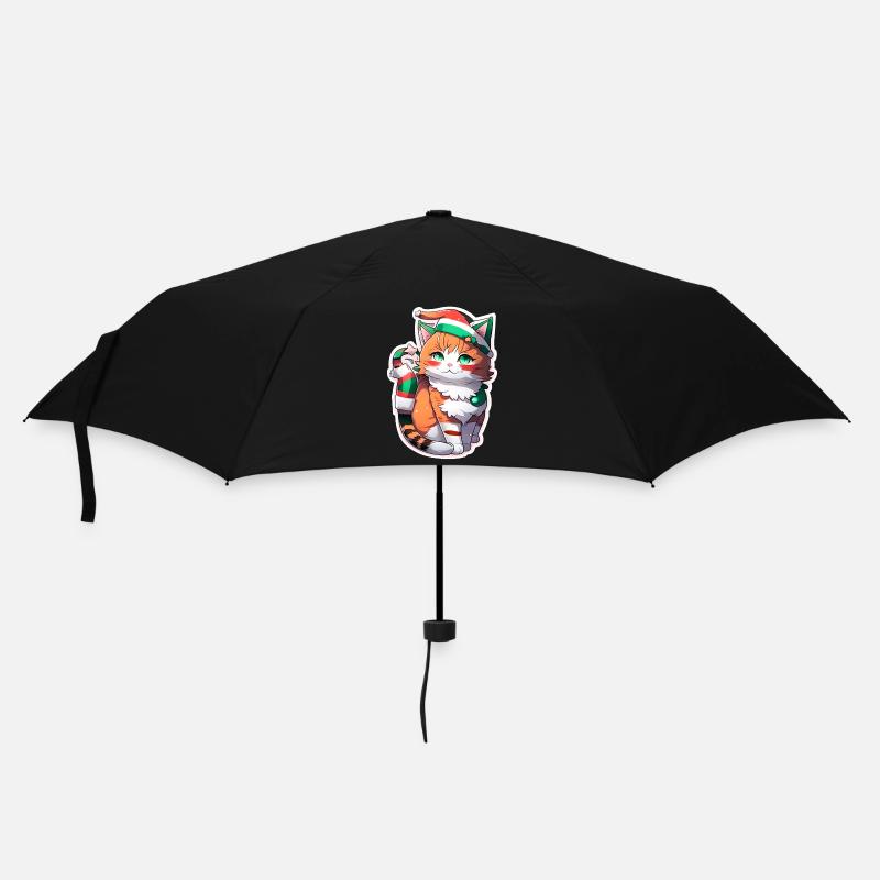 mignon petit chat de noel - Parapluie standard - noir