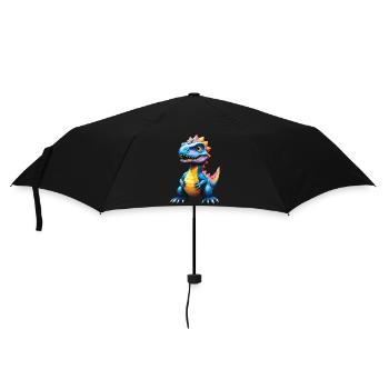 Dino, Dinosaurier, individuellen Text, gestalten - Regenschirm (klein) - Schwarz - Vorne