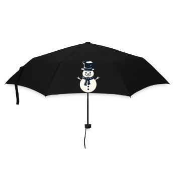 Fröhliche Schneemann-Magie - Regenschirm (klein) - Schwarz - Vorne