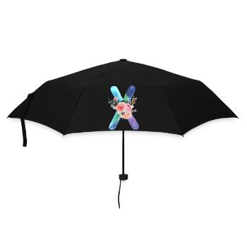 Letter x watercolor - Umbrella (small) - black - Front