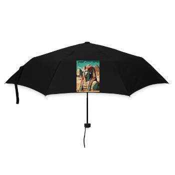 Pharao vor Pyramiden - Regenschirm (klein) - Schwarz - Vorne