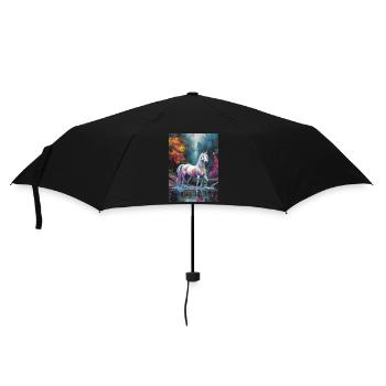 Une Licorne avec des taches de couleurs - Parapluie standard - noir - Devant
