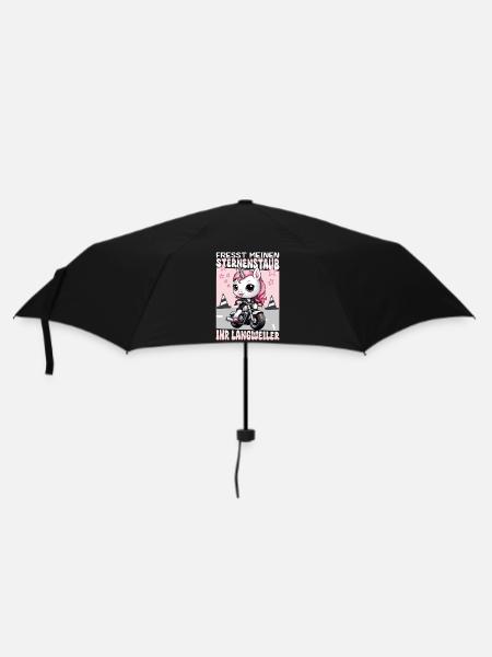 Einhorn auf Motorrad - Regenschirm (klein) - Schwarz