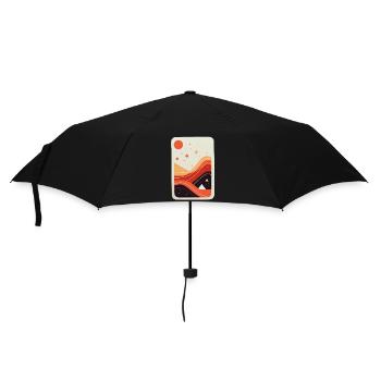 Minimalistisches abstraktes Design - Regenschirm (klein) - Schwarz - Vorne
