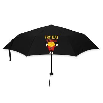 Fries & Fun: It's All About Fry Day Vibes - Umbrella (small) - black - Front