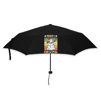 Merry Christmas Snowman - Umbrella (small) - black - Front