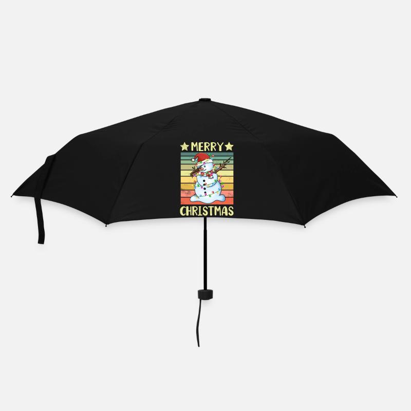 Frohe Weihnachten Schneemann - Regenschirm (klein) - Schwarz