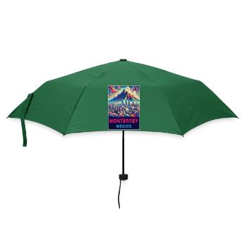Monterrey Mexiko Design - Regenschirm (klein) - Flaschengrün - Vorne