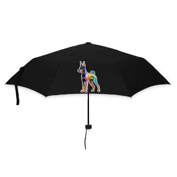 Dobermann Wasserfarben - Regenschirm (klein) - Schwarz - Vorne