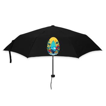 Stylisches Surfbrett - Regenschirm (klein) - Schwarz - Vorne