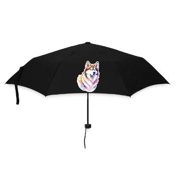 Siberian Husky Watercolors - Umbrella (small) - black - Front