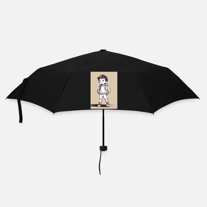 A young boy wearing pants and a jacket. - Parapluie standard - noir
