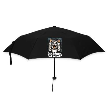 Lesben essen was? Katzen Katze Geschenk - Regenschirm (klein) - Schwarz - Vorne