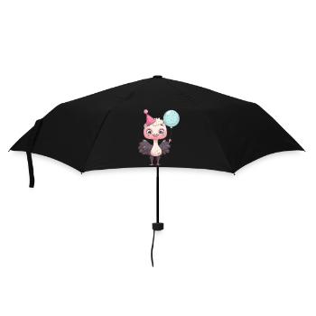 Ostrich Birthday Comic - Umbrella (small) - black - Front