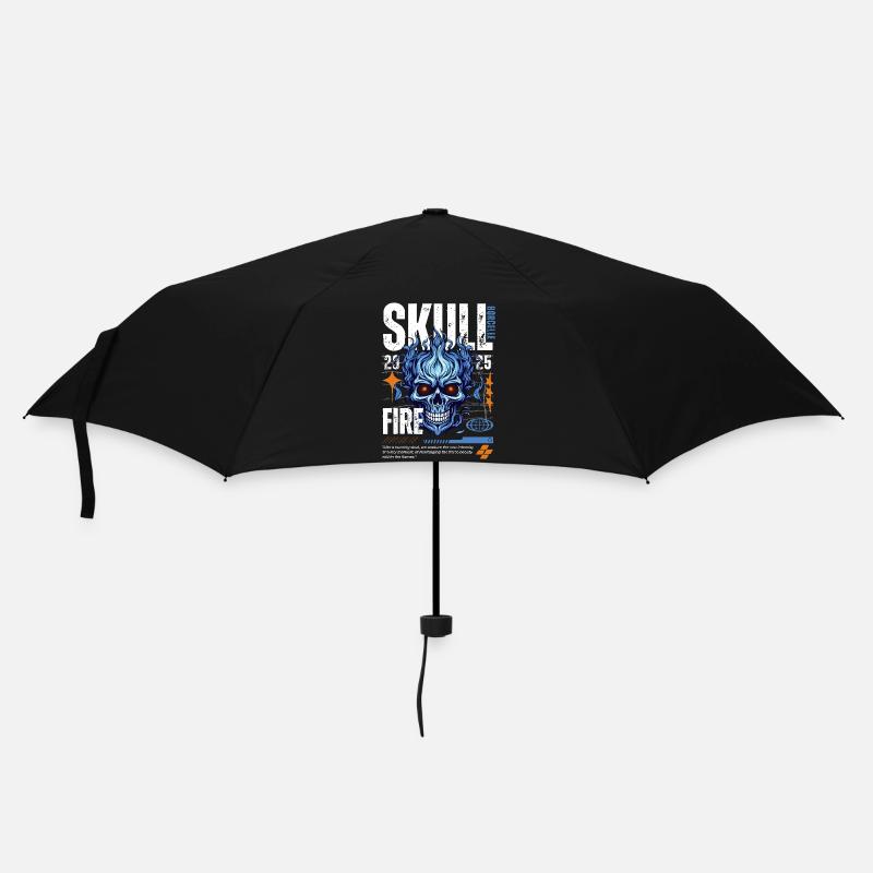 Blue Skull Weiss - Regenschirm (klein) - Schwarz