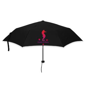 rotes Seepferdchen mit Sternchen pink - Regenschirm (klein) - Schwarz - Vorne