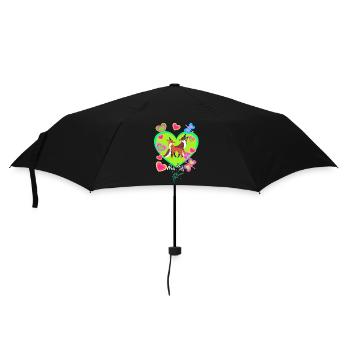 Retro Fuchs Füchse Vintage 80er 90er Füchsin - Regenschirm (klein) - Schwarz - Vorne