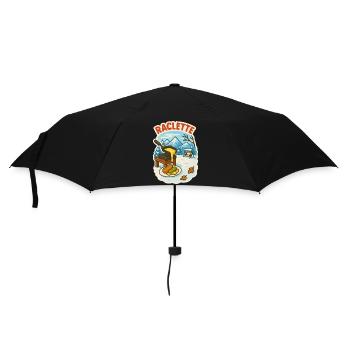 Raclette motive - Regenschirm (klein) - Schwarz - Vorne