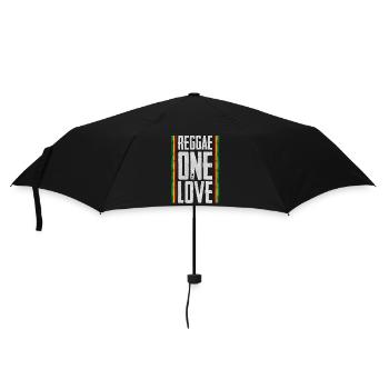 Reggae Love Design with Banner - Umbrella (small) - black - Front