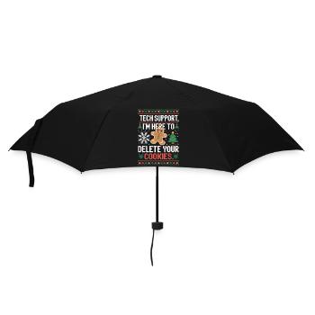 Tech Support Cookie Spruch - Regenschirm (klein) - Schwarz - Vorne