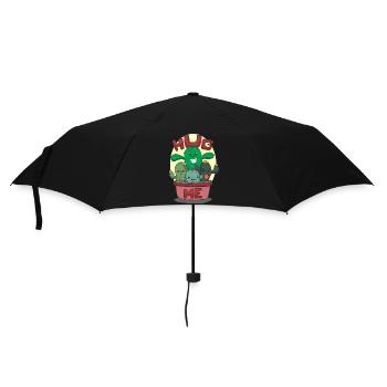 Lustige kostenlose Umarmungen Kaktus Cartoon Design - Regenschirm (klein) - Schwarz - Vorne