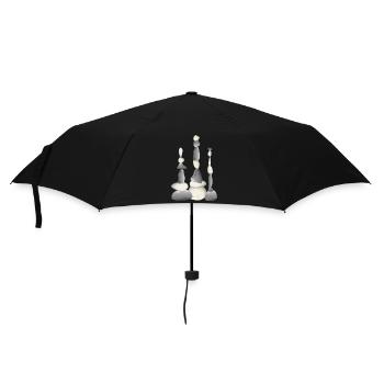 Trois tours de pierre équilibrées de style zen - Parapluie standard - noir - Devant