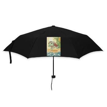 Kawaii Kampfkunst Schildkröte - Regenschirm (klein) - Schwarz - Vorne
