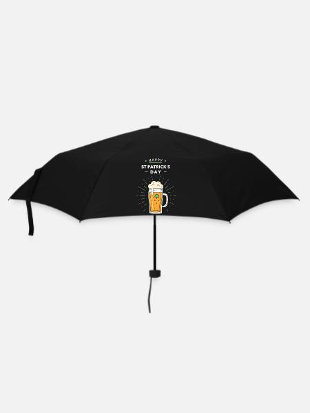 Festliches St. Patrick's Pint - Regenschirm (klein) - Schwarz