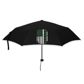 Irische Shamrock USA-Flagge - Regenschirm (klein) - Schwarz - Vorne