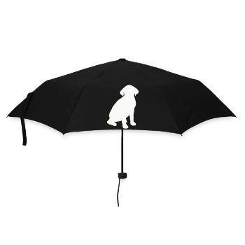 Seated Dog Silhouette - Umbrella (small) - black - Front