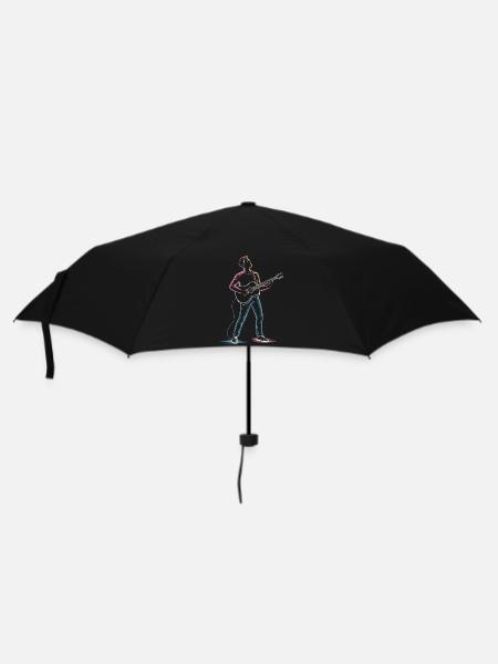 Guitariste Homme jouant de guitare Illustration - Parapluie standard - noir