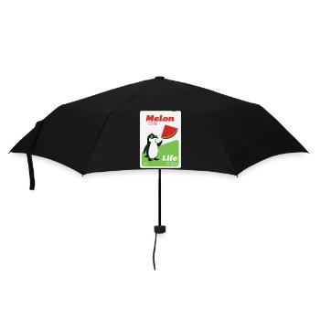 Melon Life Pinguin - Regenschirm (klein) - Schwarz - Vorne
