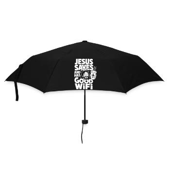 Jésus sauve et a un bon wifi - Parapluie standard - noir - Devant
