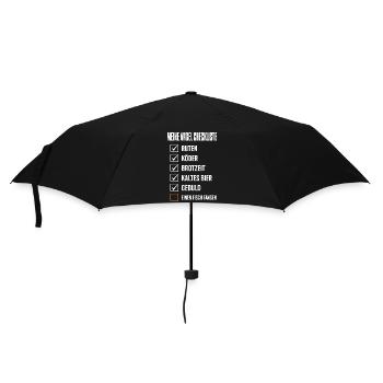 Meine Angel Checkliste Lustiges Angler Motiv mit - Regenschirm (klein) - Schwarz - Vorne