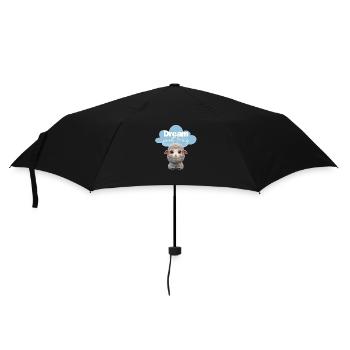 Schaf mit Schal - Dream Sweet & Big - Wolke- Blau - Regenschirm (klein) - Schwarz - Vorne