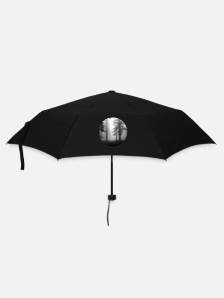 Schwarz-Weiß Bäume - Regenschirm (klein) - Schwarz