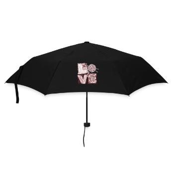 I love knitting and crocheting and wool - Umbrella (small) - black - Front