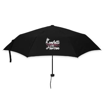Konfetti im Herzen Fasching Karneval Konfetti - Regenschirm (klein) - Schwarz - Vorne