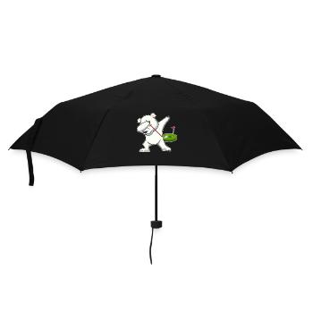 dab dabbing polar bear golf cute golf club animals art - Umbrella (small) - black - Front