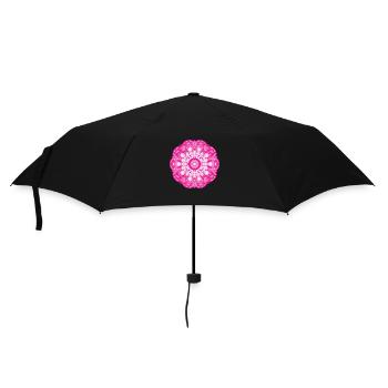 Mandala - Regenschirm (klein) - Schwarz - Vorne