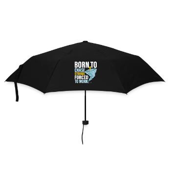 Born To Chase Storms Forced To Work Meteorology W - Umbrella (small) - black - Front