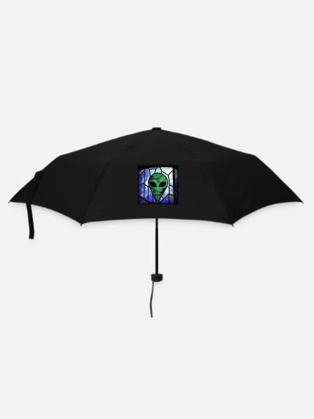 Stained glass alien - Umbrella (small) - black