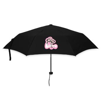 Liebe - Erdbeeren - Regenschirm (klein) - Schwarz - Vorne