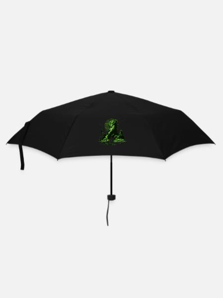 Illustrations de science-fiction dans les graphismes de jeux vidéo 8 bits - Parapluie standard - noir