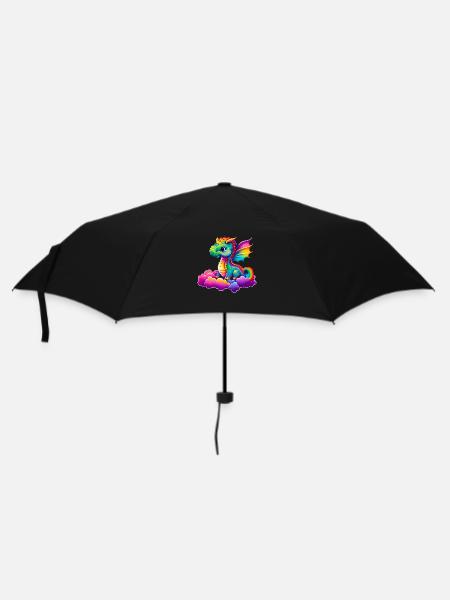Süßer kleiner Drache - Regenschirm (klein) - Schwarz