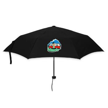 vintage camper car - Regenschirm (klein) - Schwarz - Vorne