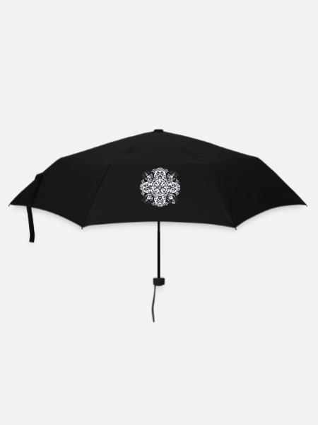 Portugiesisches Mandala - Regenschirm (klein) - Schwarz